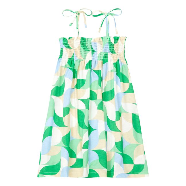 Kleid mit Grafikprint | Grün