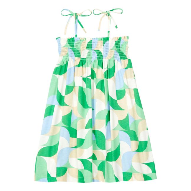 Kleid mit Grafikprint | Grün