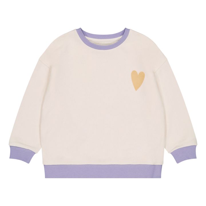 Edith Organic Cotton Heart Motif Sweatshirt | Seidenfarben- Produktbild Nr. 0