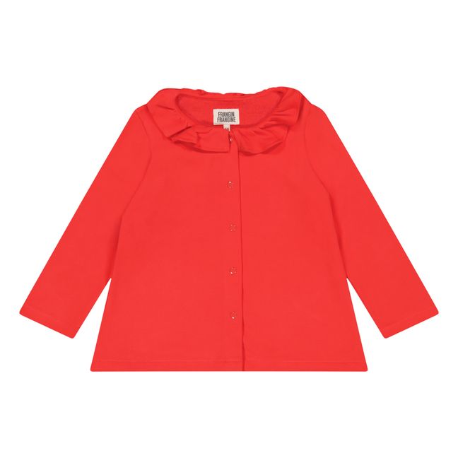 Organic Cotton Gilet with Ginette Collar | Rojo