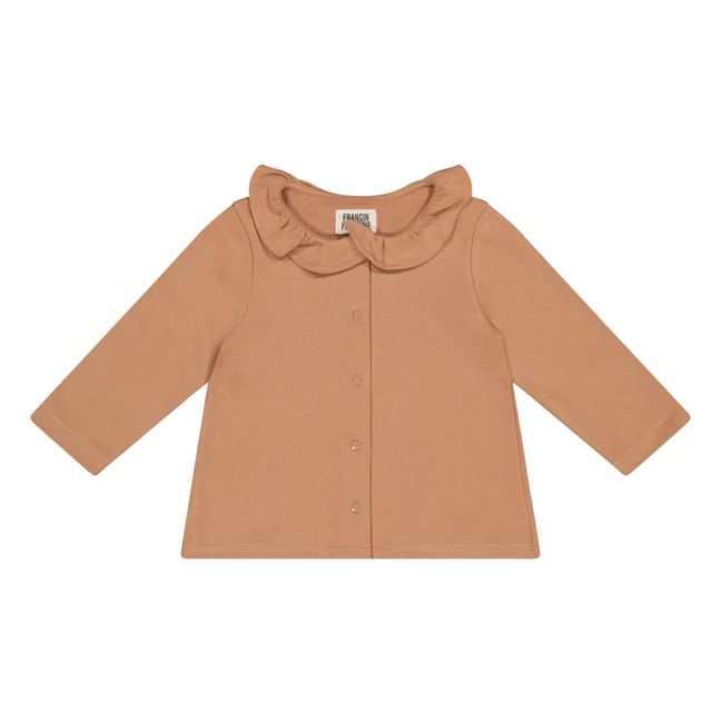 Organic Cotton Gilet with Ginette Collar | Camel