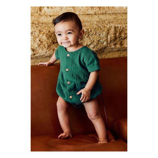 Barboteuse Coton Bio Griotte | Vert