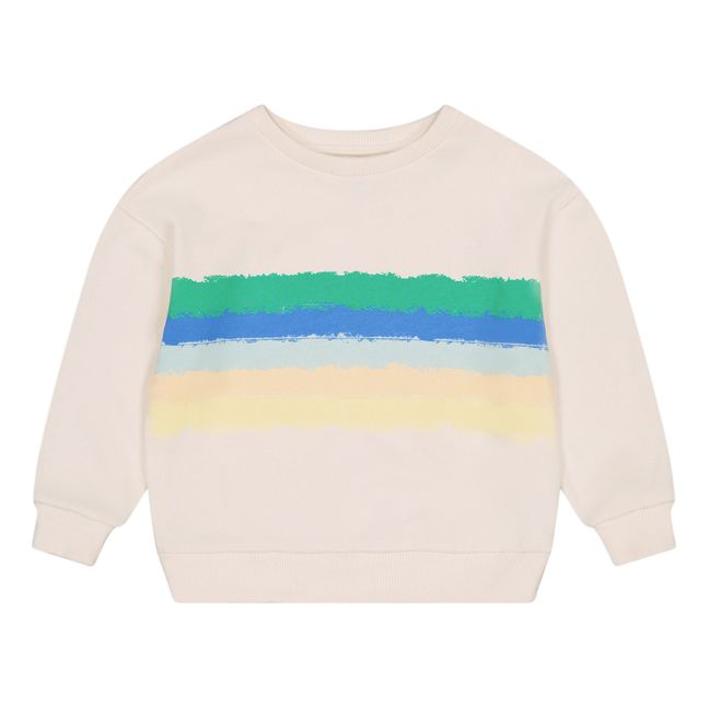 Edith Organic Cotton Striped Sweatshirt | Ecru