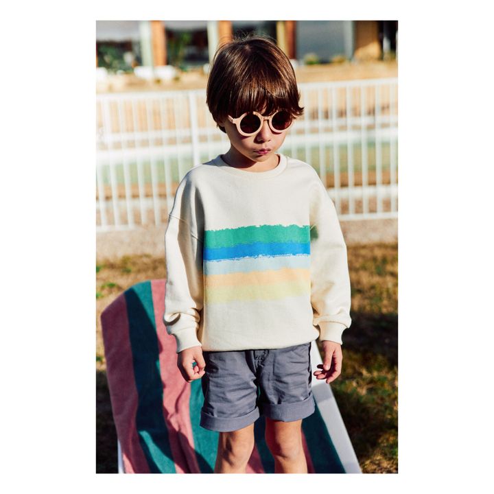 Edith Organic Cotton Striped Sweatshirt | Ecru- Product image n°1