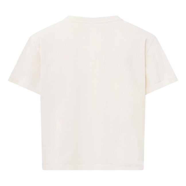 Cala Alma Deia Printed Organic Cotton Boxy T-Shirt | Grauweiß
