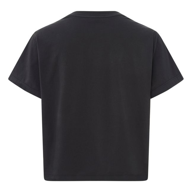 Italo Disco Printed Organic Cotton Boxy T-Shirt | Negro