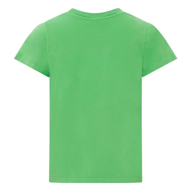 T-shirt Boxy Stampata Ritmo de la Noche in Cotone Organico | Verde prato