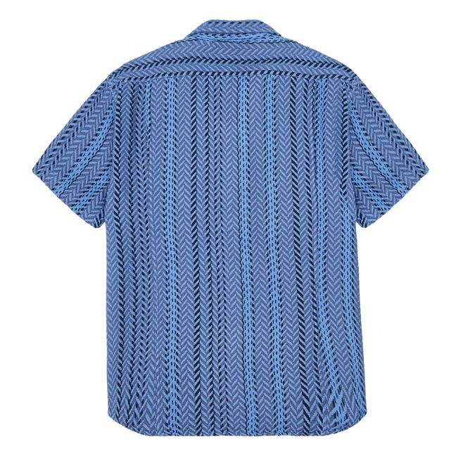 Trance Short-Sleeved Shirt | Indigo blue