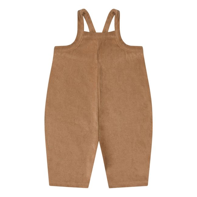 Organic Cotton Cropped Plain Overalls | Camel