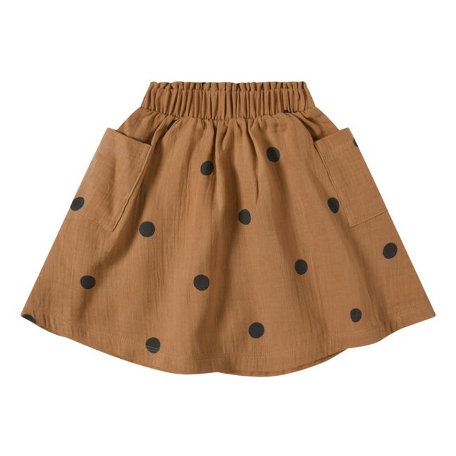 Tutti Organic Chiffon Polka Dot Skirt | Kamelbraun