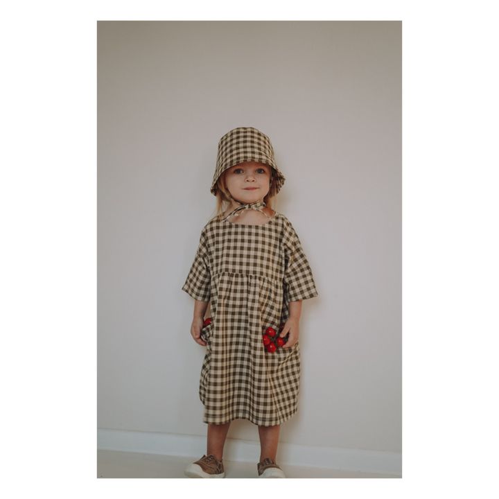 Organic Zoo - Bella Organic Cotton Braided Gingham Dress - Olive