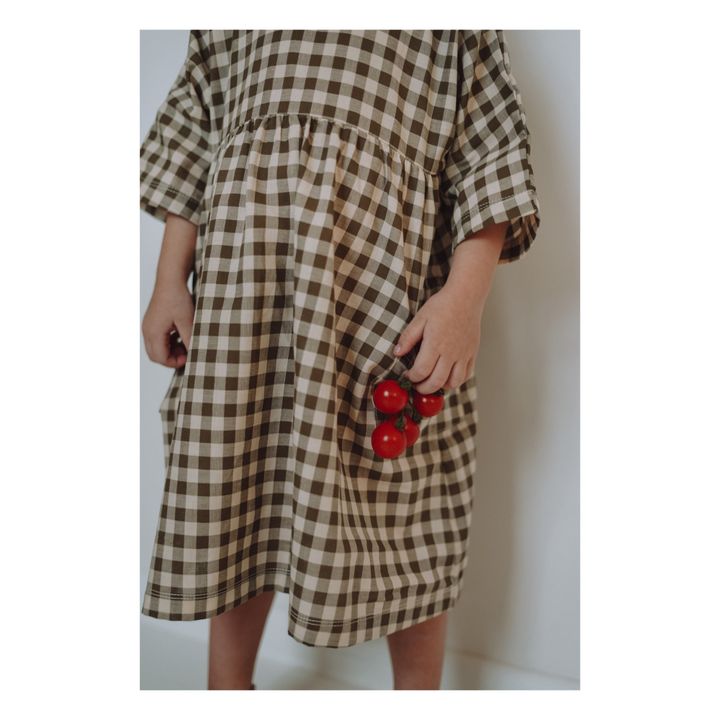 Organic Zoo - Bella Organic Cotton Braided Gingham Dress - Olive