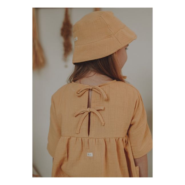 Robe Mousseline Bio Bella | Jaune moutarde