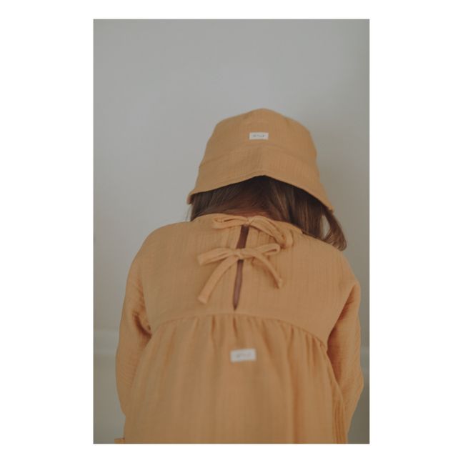 Chapeau Mousseline Bio Bucket | Jaune moutarde