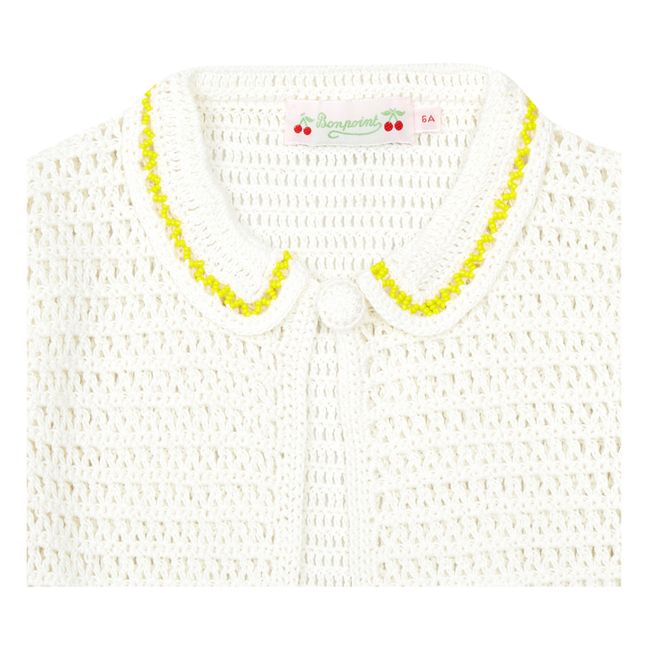 Cardigan Crochet et Perles Claro | Blanc