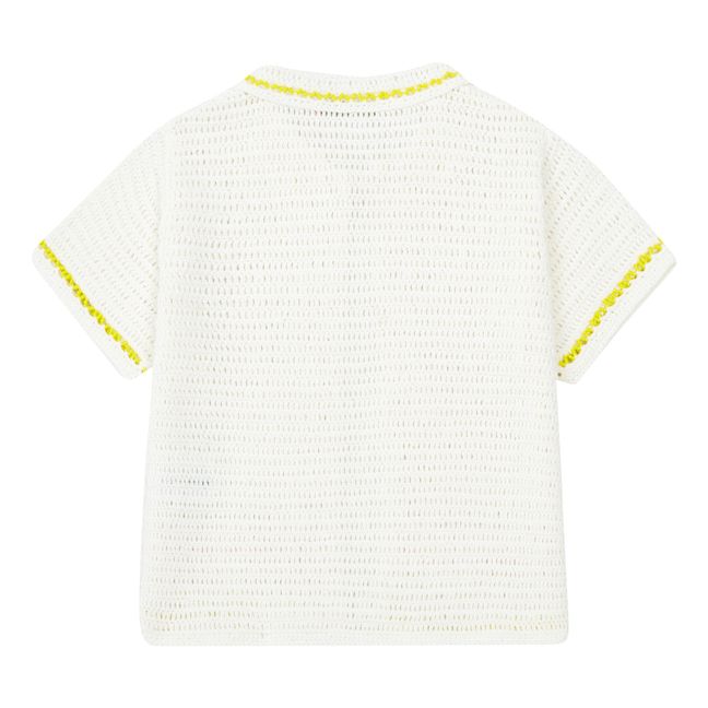 Cardigan Crochet et Perles Claro | Weiß