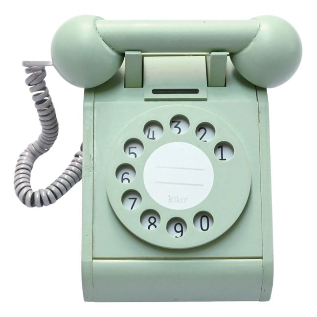 Teléfono de madera Vintage | Verde Menta