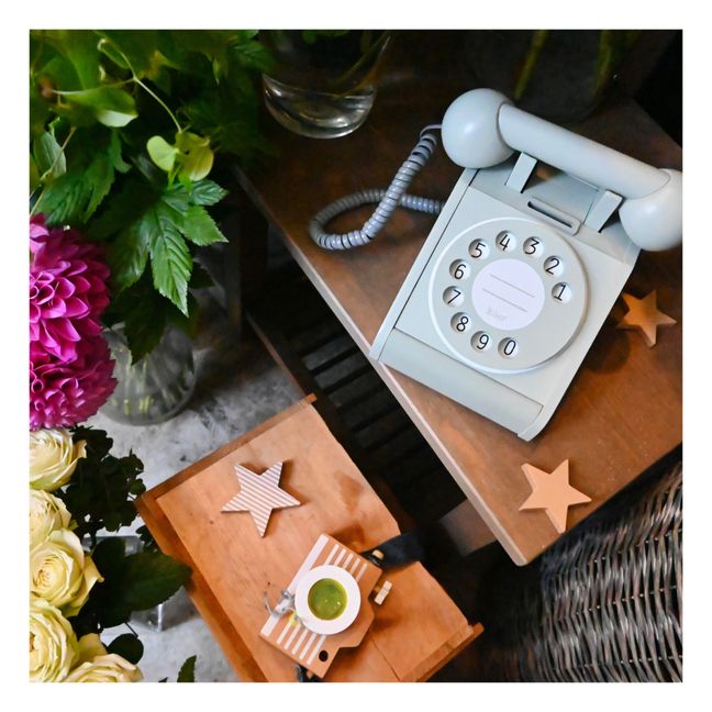 Téléphone en bois vintage | Verde menta