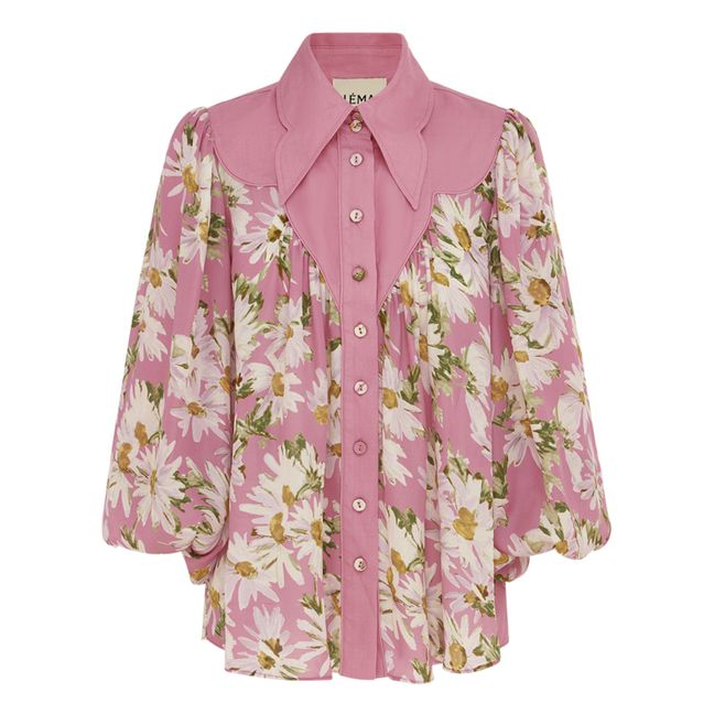 Maia Silk and Linen Shirt | Pink