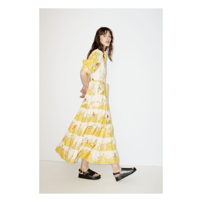 Ira Linen Dress | Lemon yellow