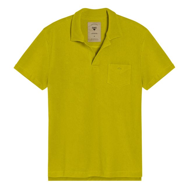 Terry Cloth Polo Shirt | Yellow green