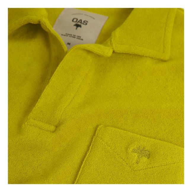 Terry Cloth Polo Shirt | Yellow green