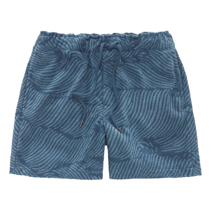 Pantalón corto de rizo ondulado | Azul- Imagen del producto n°0