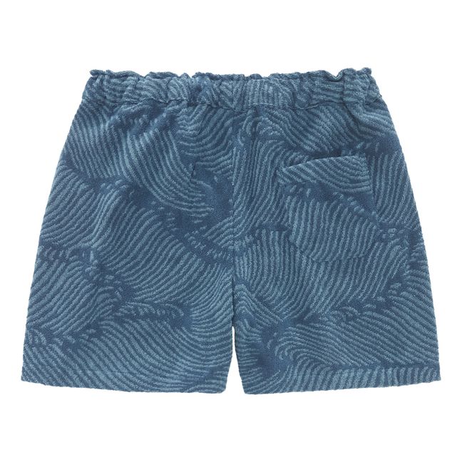 Pantalón corto de rizo ondulado | Azul