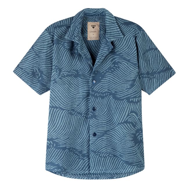 Wavy Cuba Terry Short Sleeved Shirt | Blu