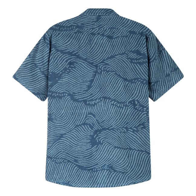 Wavy Cuba Terry Short Sleeved Shirt | Blu