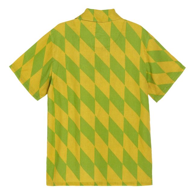 kurzärmeliges Hemd Lemon Snap Leinen | Gelb