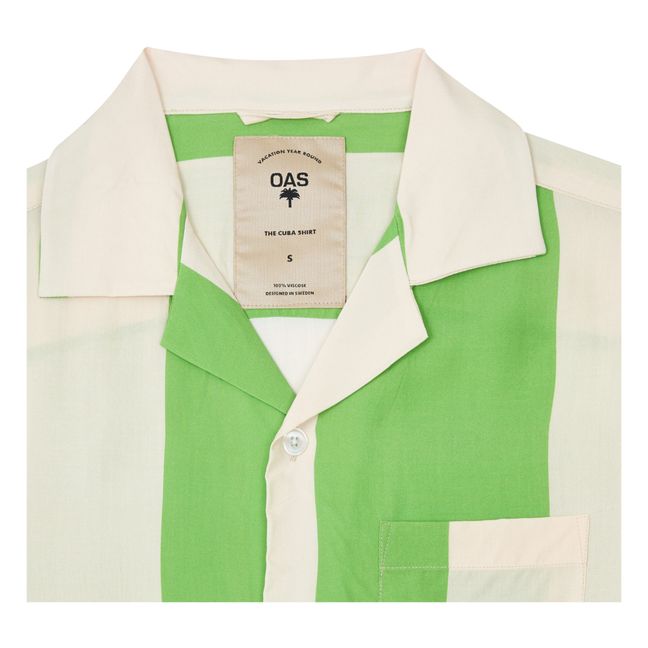 Emerald Stripe Short Sleeved Shirt | Verde