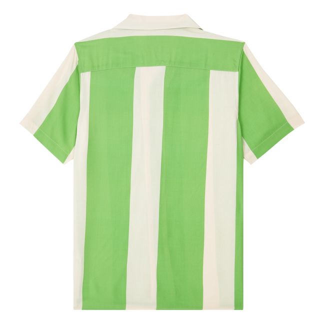 Emerald Stripe Short Sleeved Shirt | Green