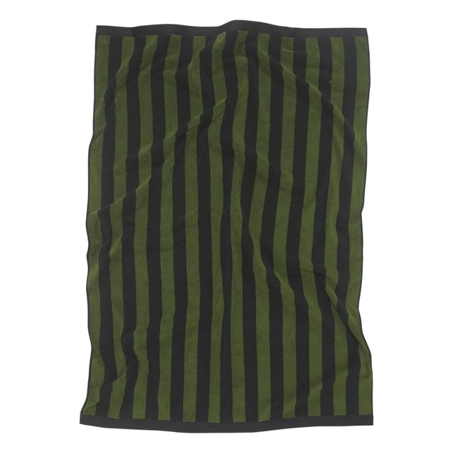 Serviette de Plage Rayée | Vert sapin