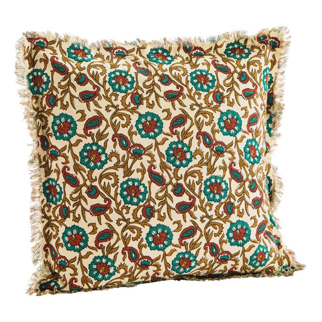 Housse de coussin avec franges