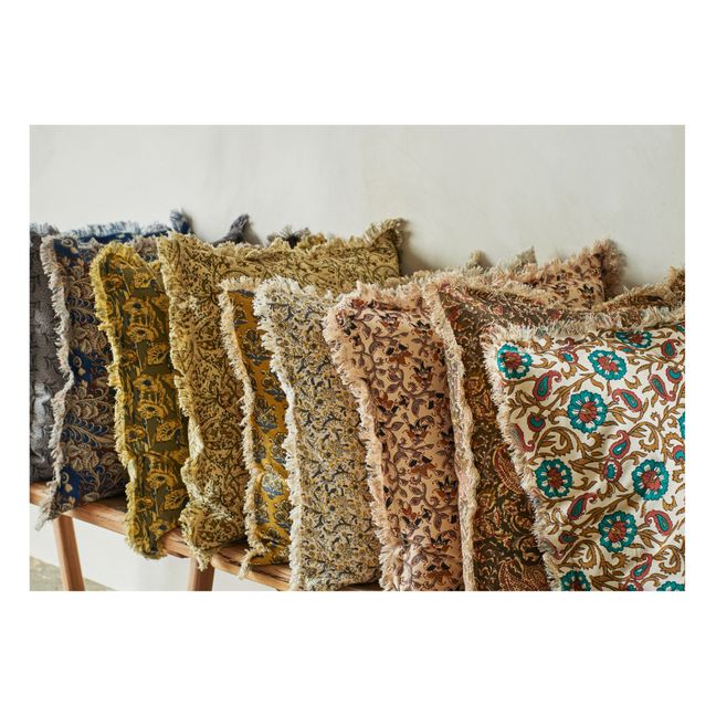 Housse de coussin avec franges