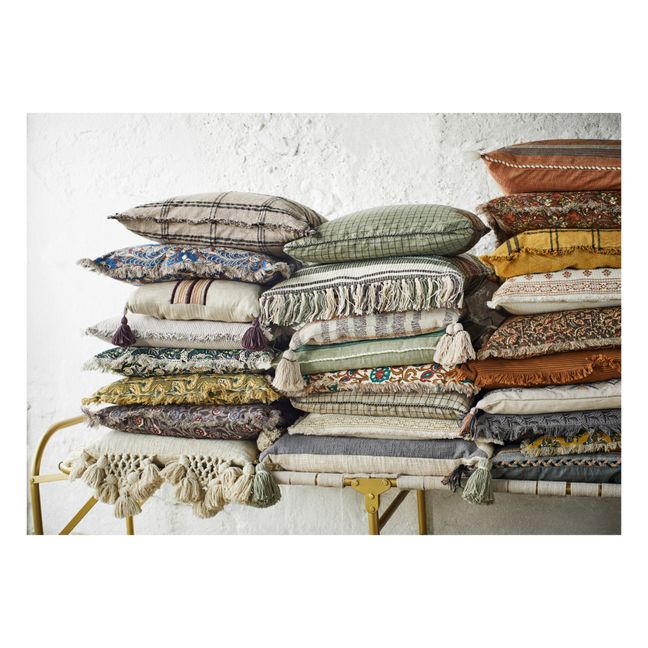 Housse de coussin avec franges