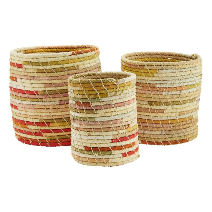 Recycled Cotton Baskets - Set of 3 | Ochre- Product image n°0
