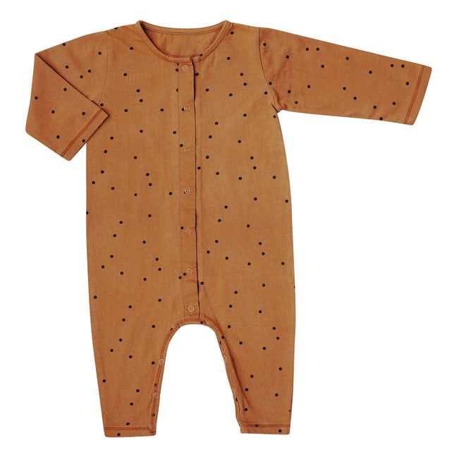 Dots Organic Cotton Jumpsuit | Camel