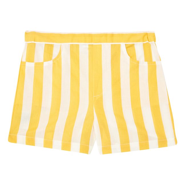 Pantalón corto a rayas | Amarillo
