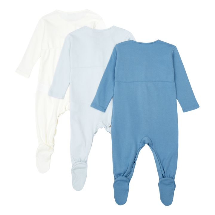 Cosima Footed Pajamas - Set of 3 | Blue- Product image n°1