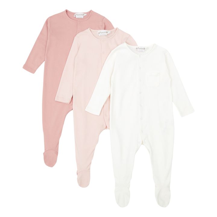 Cosima Footed Pajamas - Set of 3 | Pink- Product image n°0