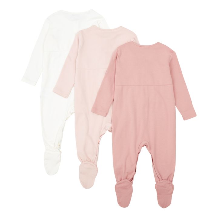 Cosima Footed Pajamas - Set of 3 | Pink- Product image n°1
