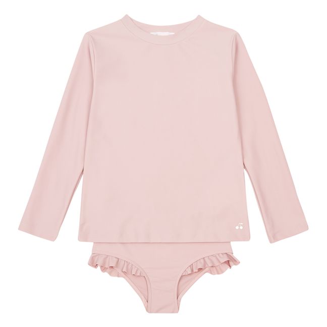 Maillot de Bain 2 Pièces T-Shirt Anti-UV + Culotte Ainoa | Vieux Rose