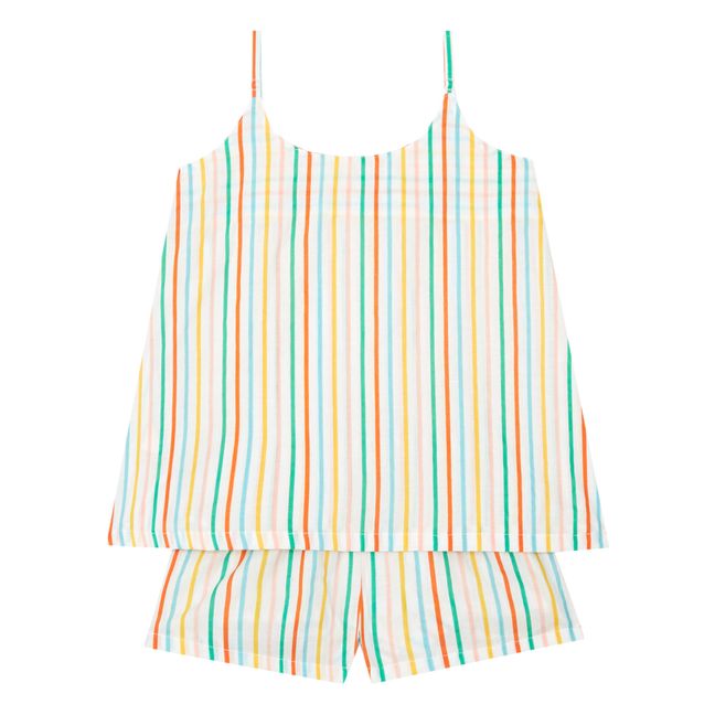 Striped Pajamas Shirt + Shorts | Crudo