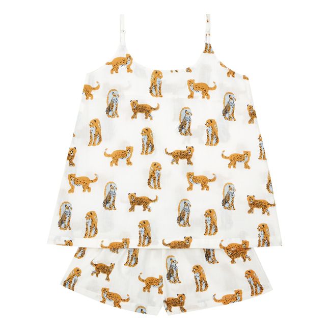 Pyjama Chemise + Short Jaguar | Blanc