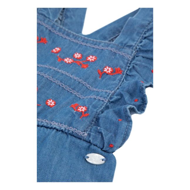 Hand Embroidered Chambray Dungarees | Denim