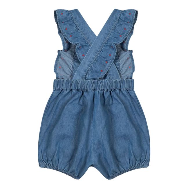 Hand Embroidered Chambray Dungarees | Denim