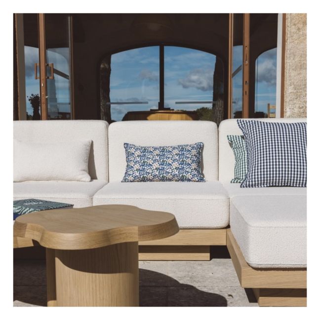 Coussin Taormina en lin lavé Flower | Bleu azur
