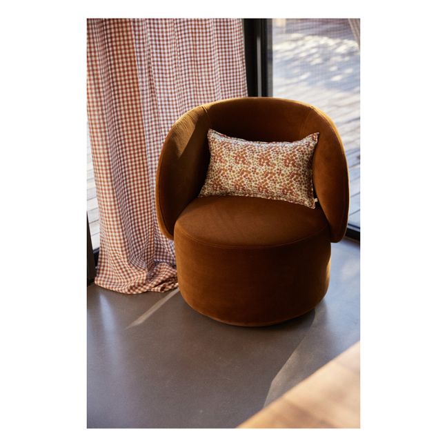 Rideau en lin lavé Vichy | Brick red